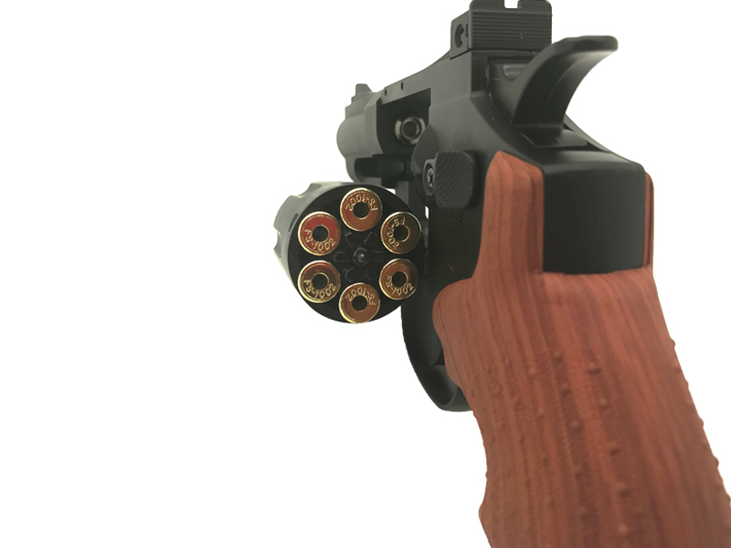 Hwasan 2.5″ Co2 Revolver (4.5mm-BK-Wood Grip)
