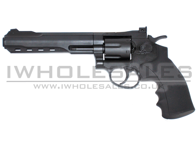 Hwasan 6.0″ Co2 Revolver (4.5mm – Black – Full Metal)