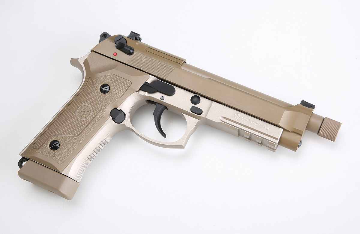 KLI M92 Co2 Blowback Pistol with Compensator and Rail (4.5mm/.177 – Tan)