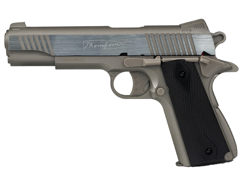 Auto Ordnance 1911 Thompson Co2 Non-Blowback Pistol (4.5mm/.177 Pellet – Metal Slide and ABS Body – Cybergun – Silver – 438305)
