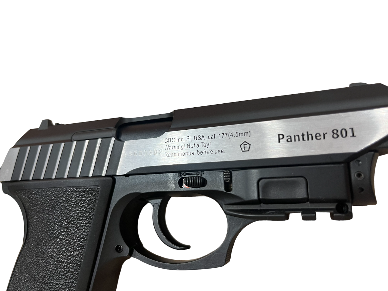 Borner 4.5mm/.177 Panther 801 with Red Laser Inbuilt (Metal – Dual Tone Black)