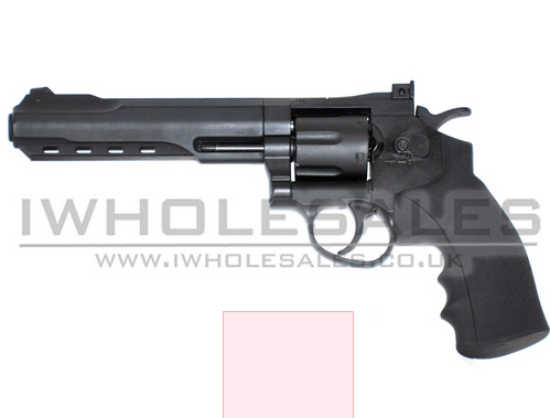 Hwasan 6.0″ Co2 Revolver (4.5mm – Silver – Black)