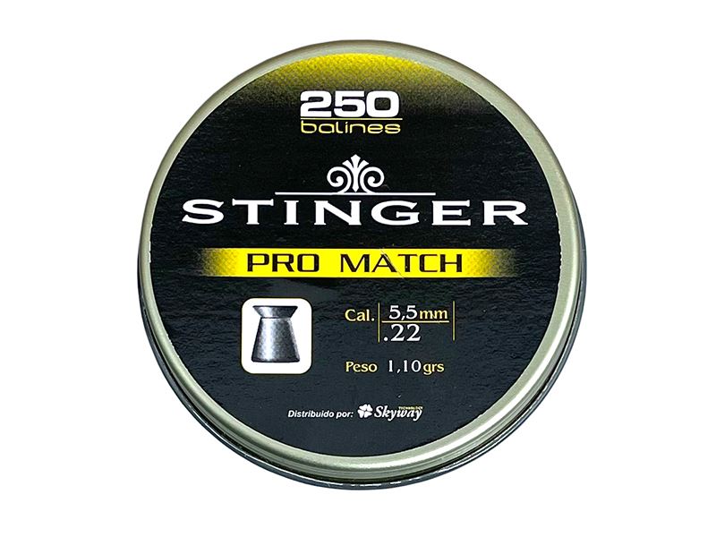 Stinger Lead Air Gun Pellet  (Wad Cutting Flat Nose Pro Match – 5.5mm/.22 – 250 Rounds)