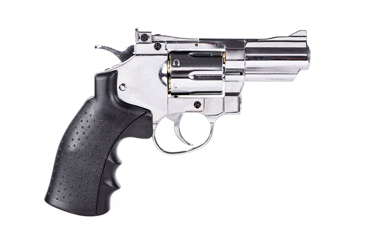 Hwasan Revolver 2.5inch Co2 Air Pistol (4.5mm – Silver – Full Metal)