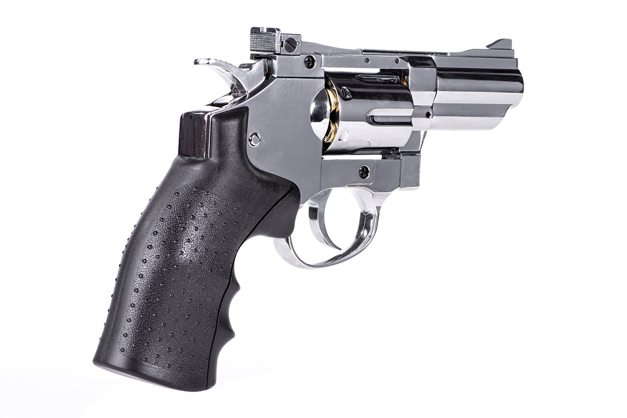 Hwasan Revolver 2.5inch Co2 Air Pistol (4.5mm – Silver – Full Metal)