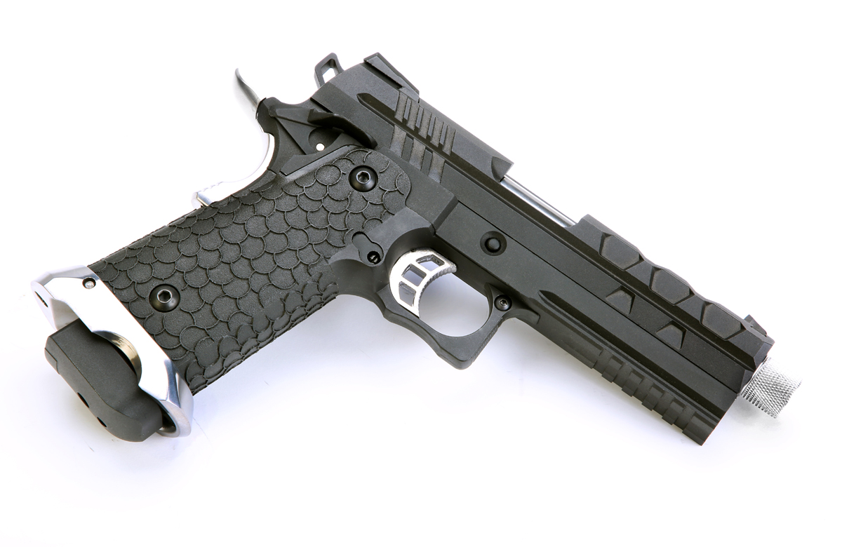 KLI 4.5mm/.177 BB Tartarus MKIV 5.1 Hi-Capa Co2 Blowback Pistol (Full Metal – Silver Barrel – L45-21064C-EXS)