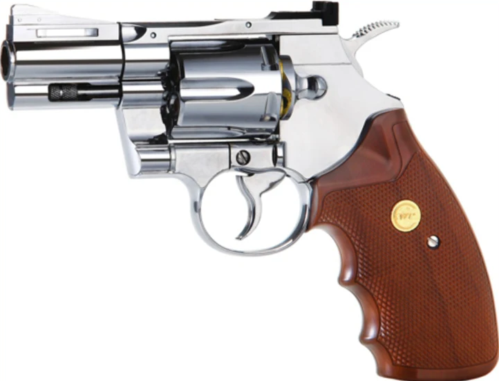 KWC 2.5″ Co2 Revolver (4.5mm-KM-66CDN-Full Metal-NBB-Silver Finish)
